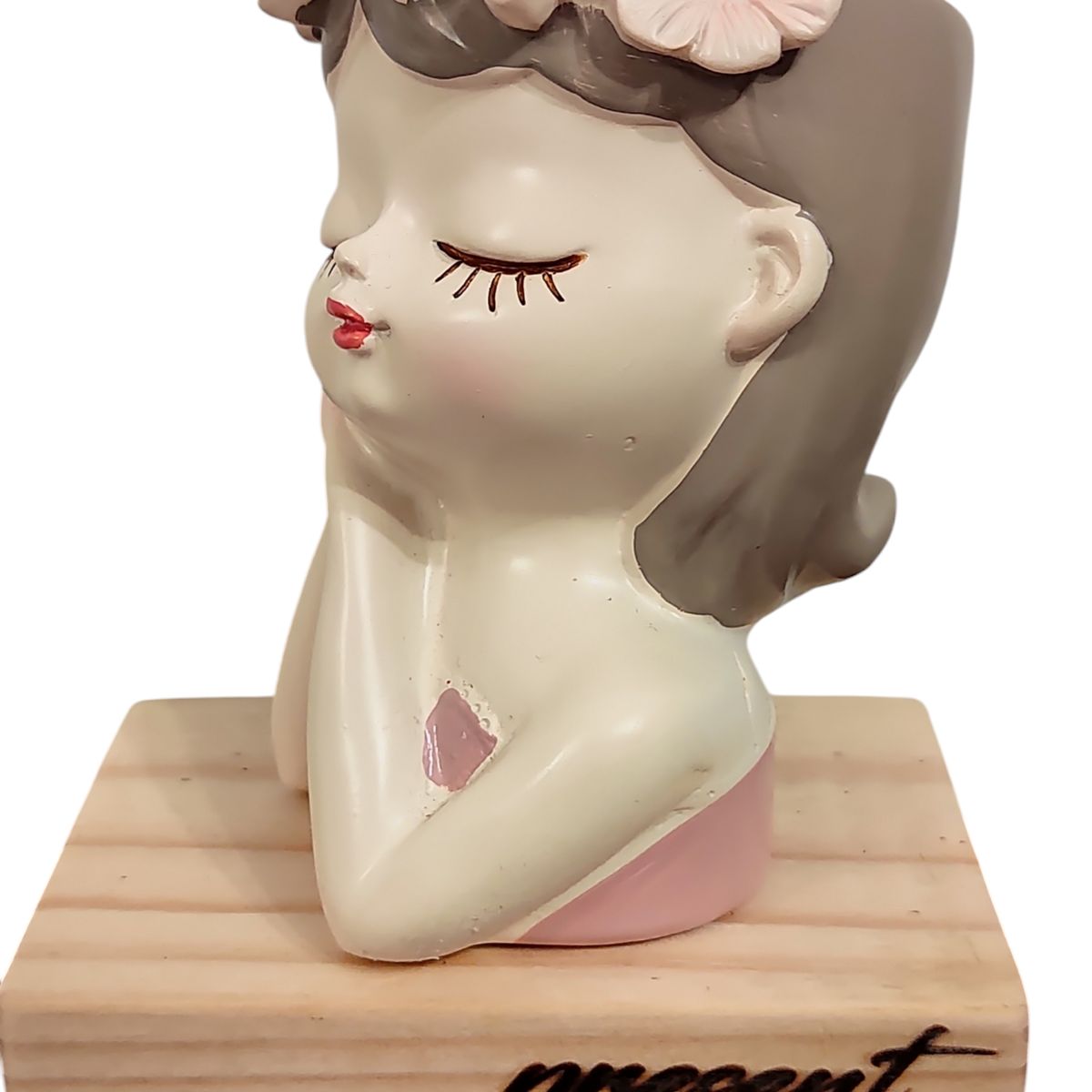 GENERICO - Maceta Macetero Mini Soñadora de Resina Present