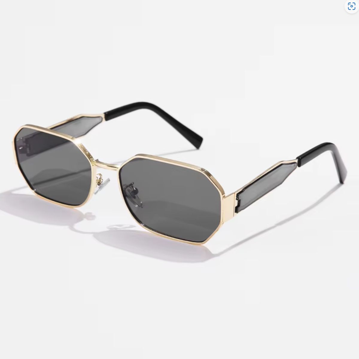 GENERICO - Gafas o lentes rectangulares para mujer de metal vintage