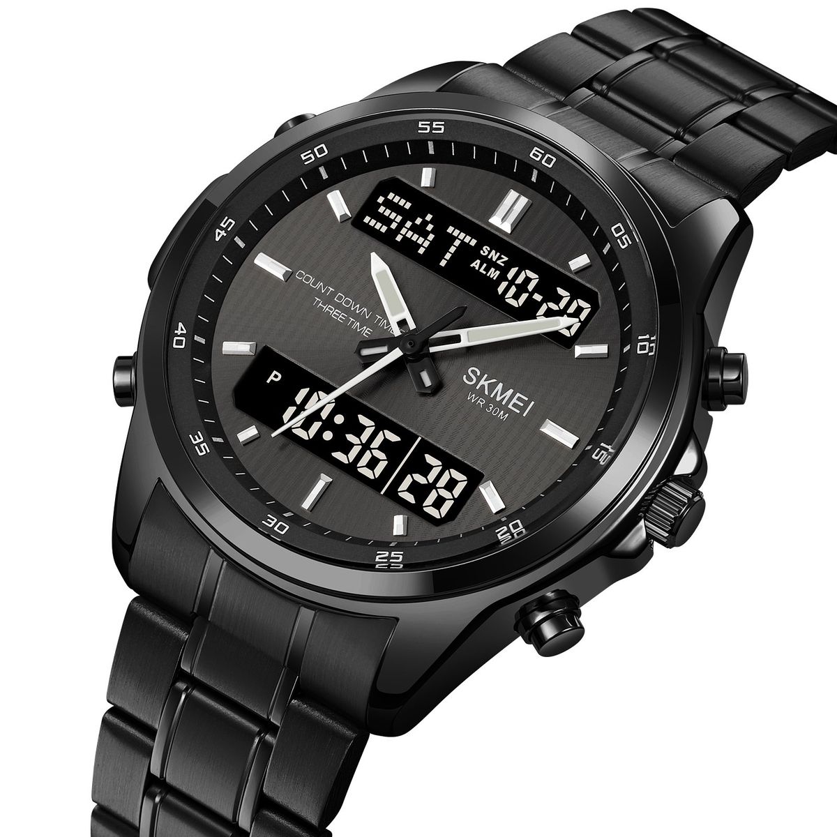 SKMEI - Reloj Skmei 2049 Negro Correa Acero Digital Analogo