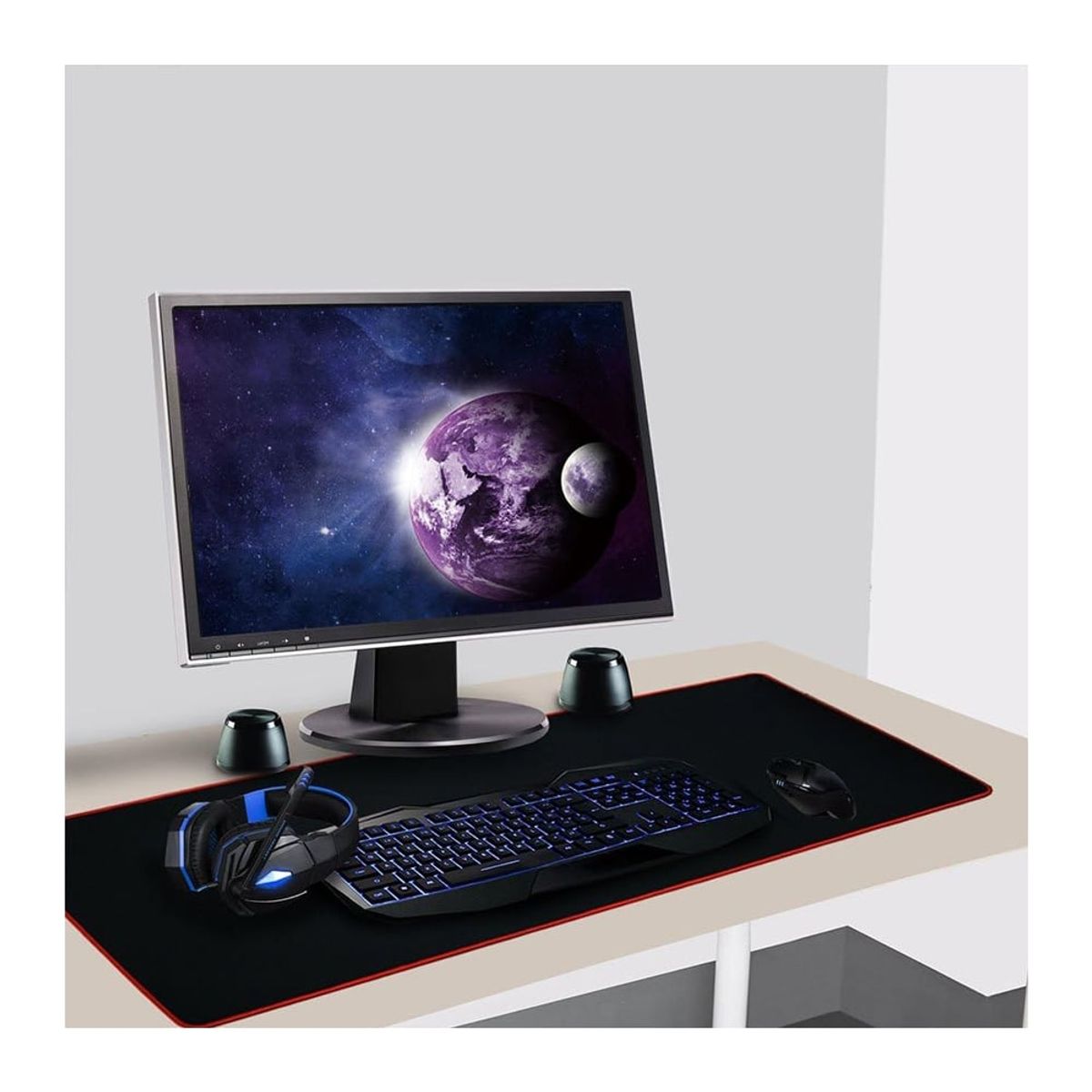 GENERICO - Mousepad Negro Gamer 80 x 30 cm x 04 mm K8 Pad Mouse