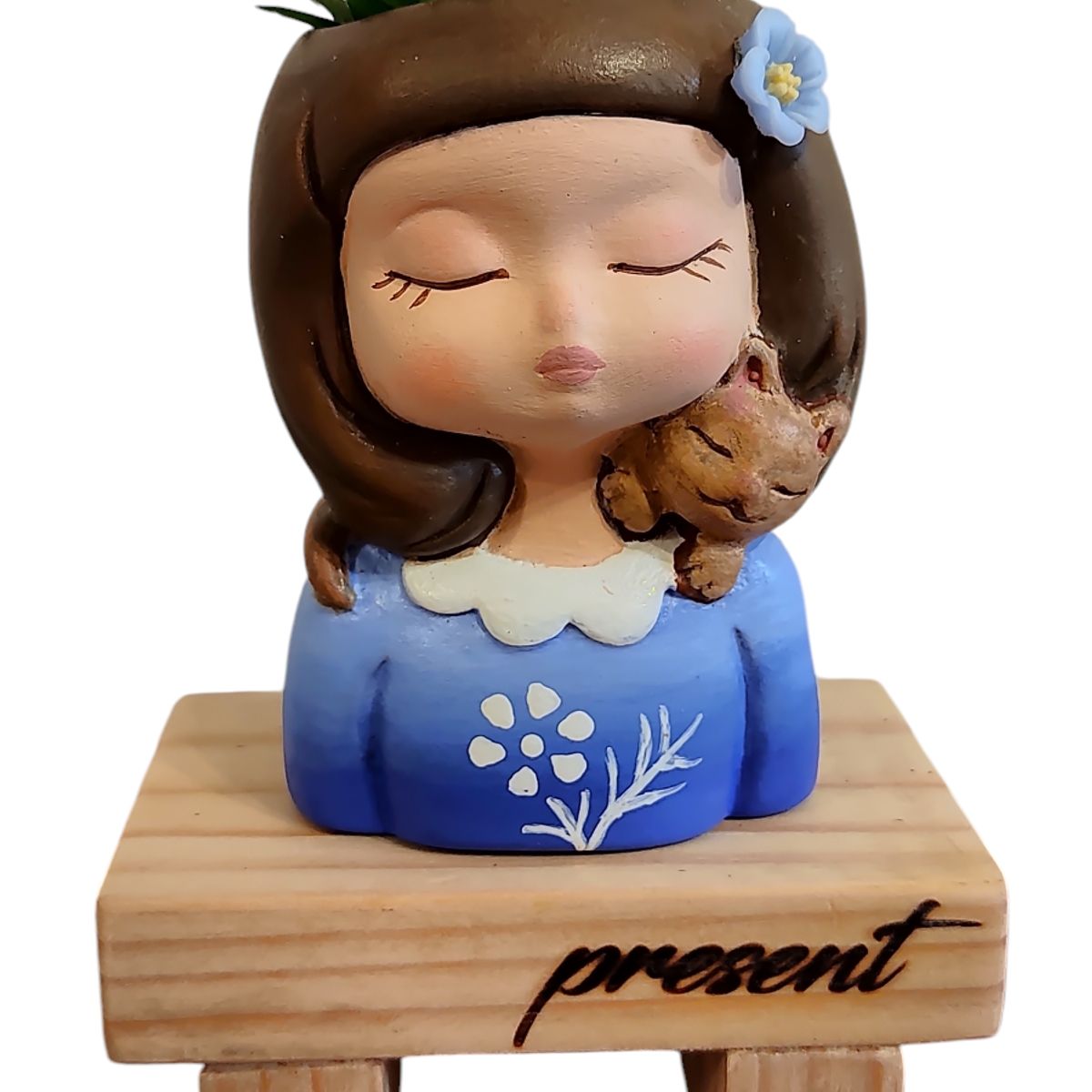 GENERICO - Maceta Macetero Mini Soñadora Pintada a Mano Present