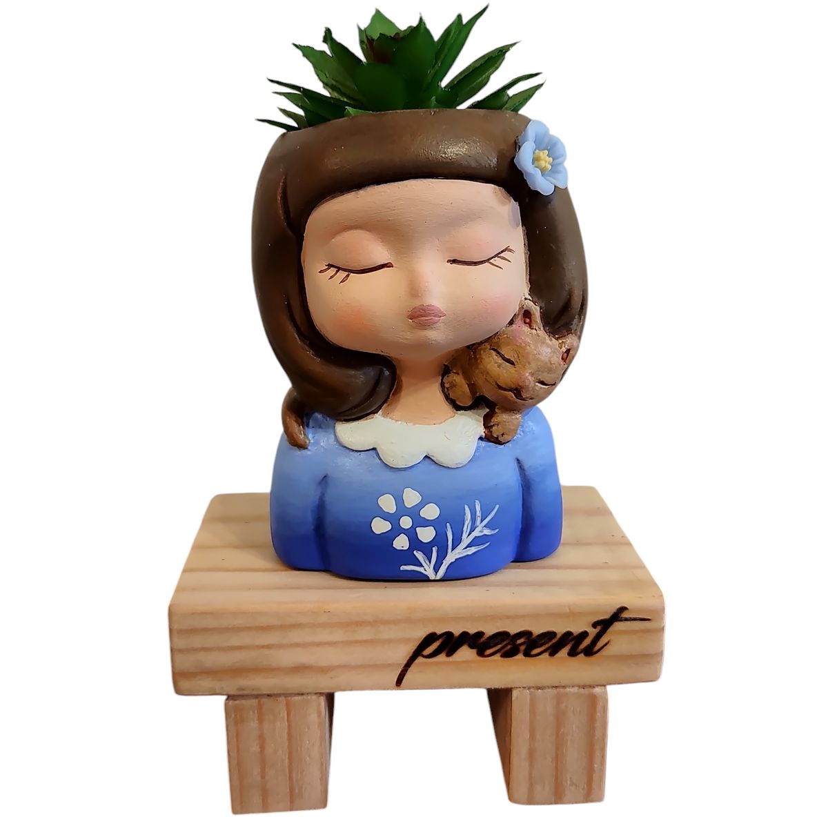 GENERICO - Maceta Macetero Mini Soñadora Pintada a Mano Present