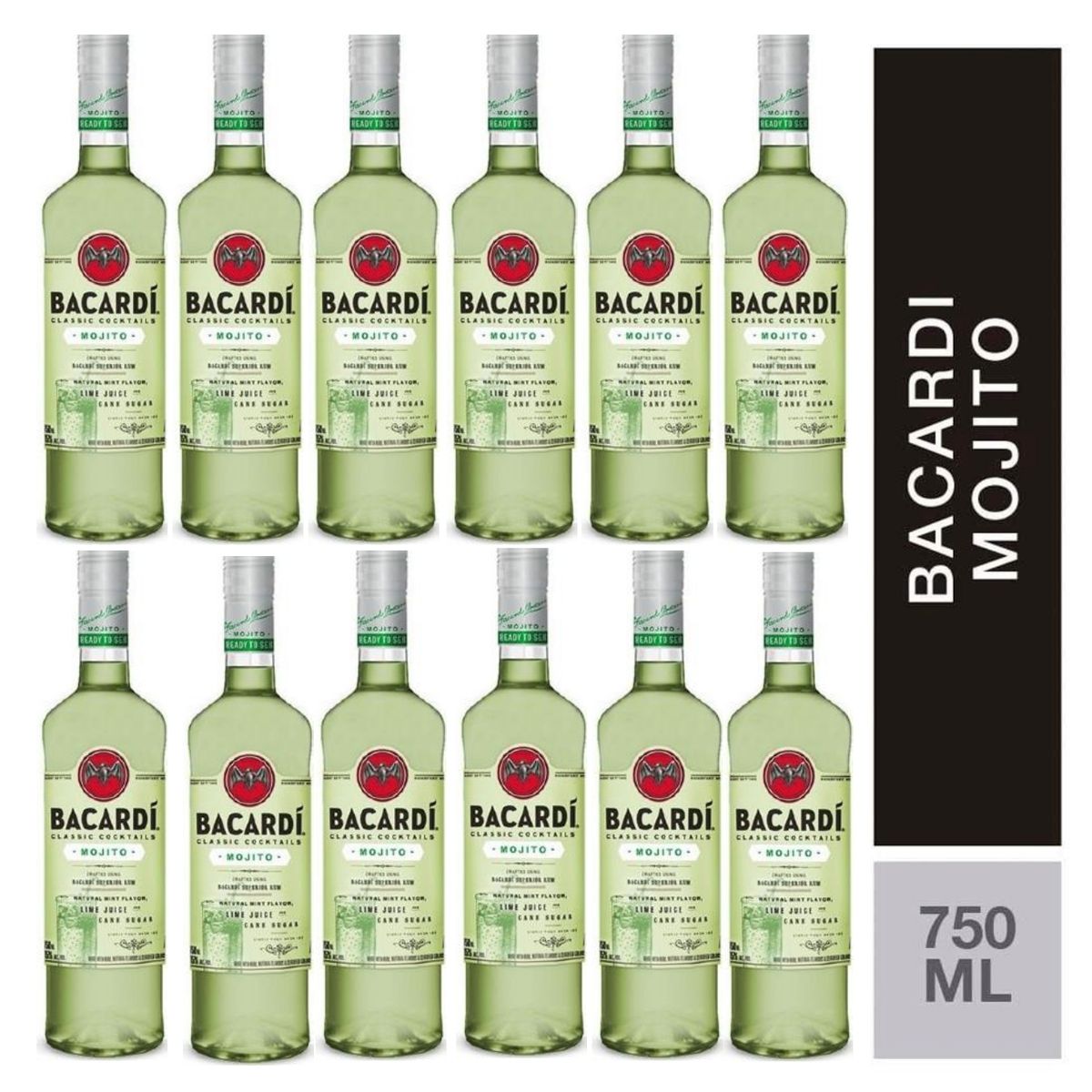 BACARDI - Ron Bacardi Mojito 750ml - 12 UND