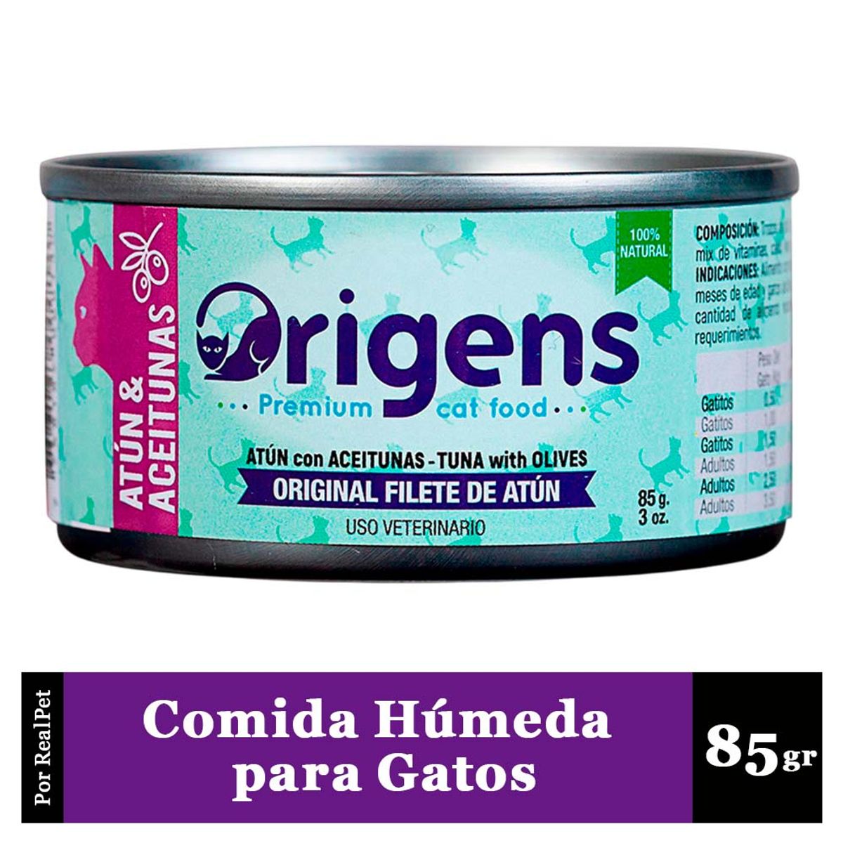 ORIGENS - Comida Húmeda de Gato Origens Filete Atún con Aceituna 85gr