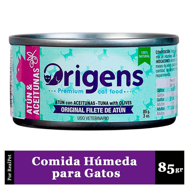 ORIGENS - Comida Húmeda de Gato Origens Filete Atún con Aceituna 85gr