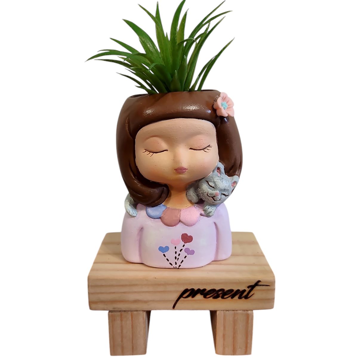 GENERICO - Maceta Macetero Mini Soñadora Pintada a Mano Present