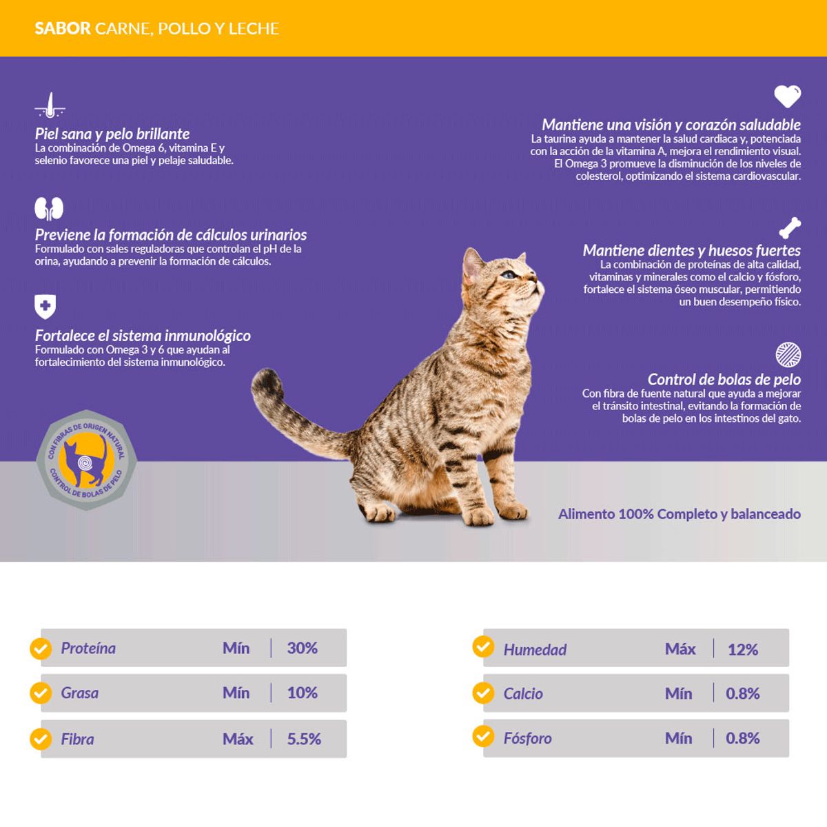 SUPER CAT - Comida para Gatos Adultos Supercat Carne Pollo Leche 9 kg