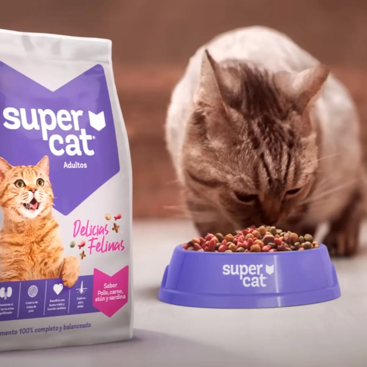SUPER CAT - Comida para Gatos Supercat Pollo Carne Atún Sardina 15 kg