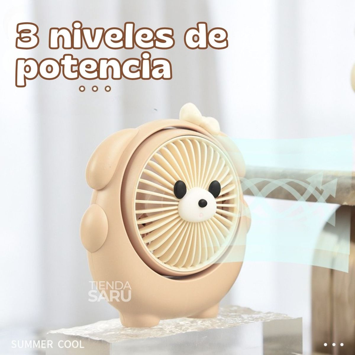 GENERICO - Mini Ventilador de Escritorio Perrito - Beige