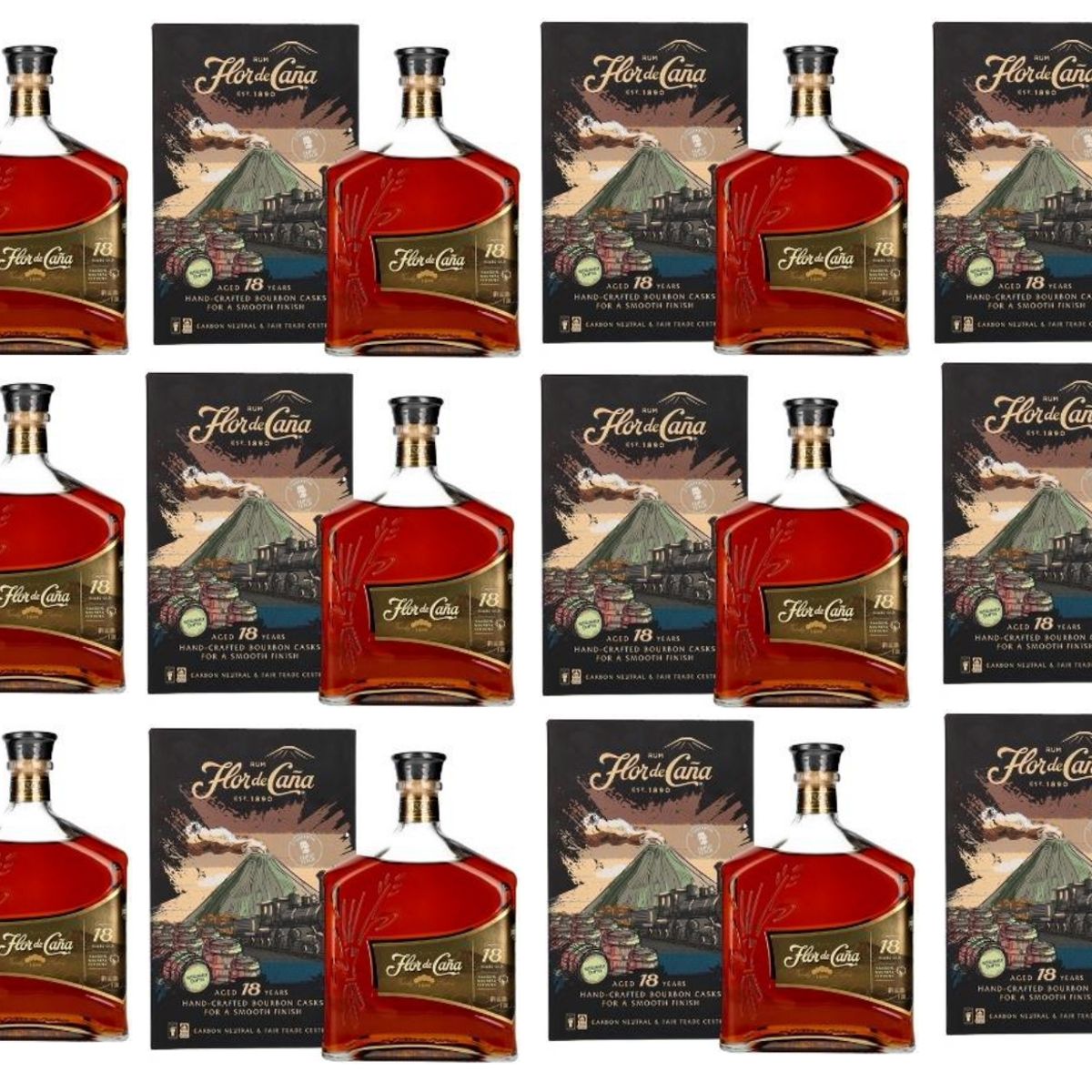 FLOR DE CAÑA - Ron Flor de Caña 18 años 750ml - 12 UND