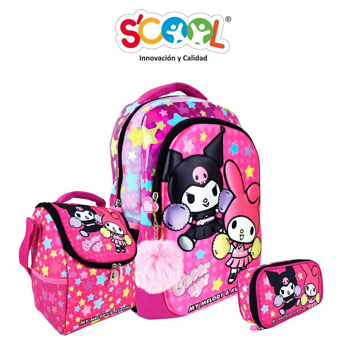 SCOOL - SET MOCHILA TOD SCOOL MAGIC OFICIO EVA 3D MY MELODY & KUROMI