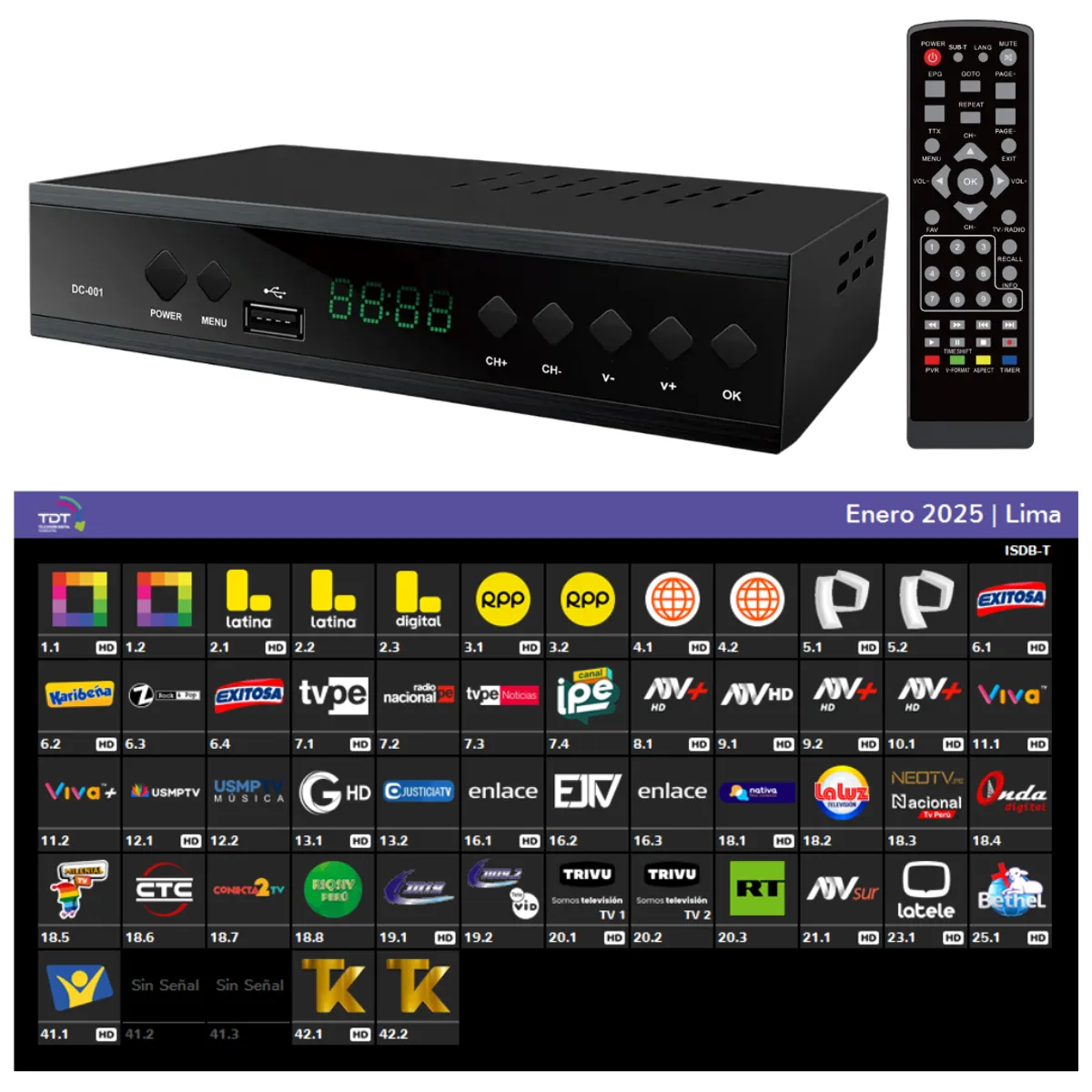 SEISA - Decodificador Sintonizador Digital De Tv Full Hd