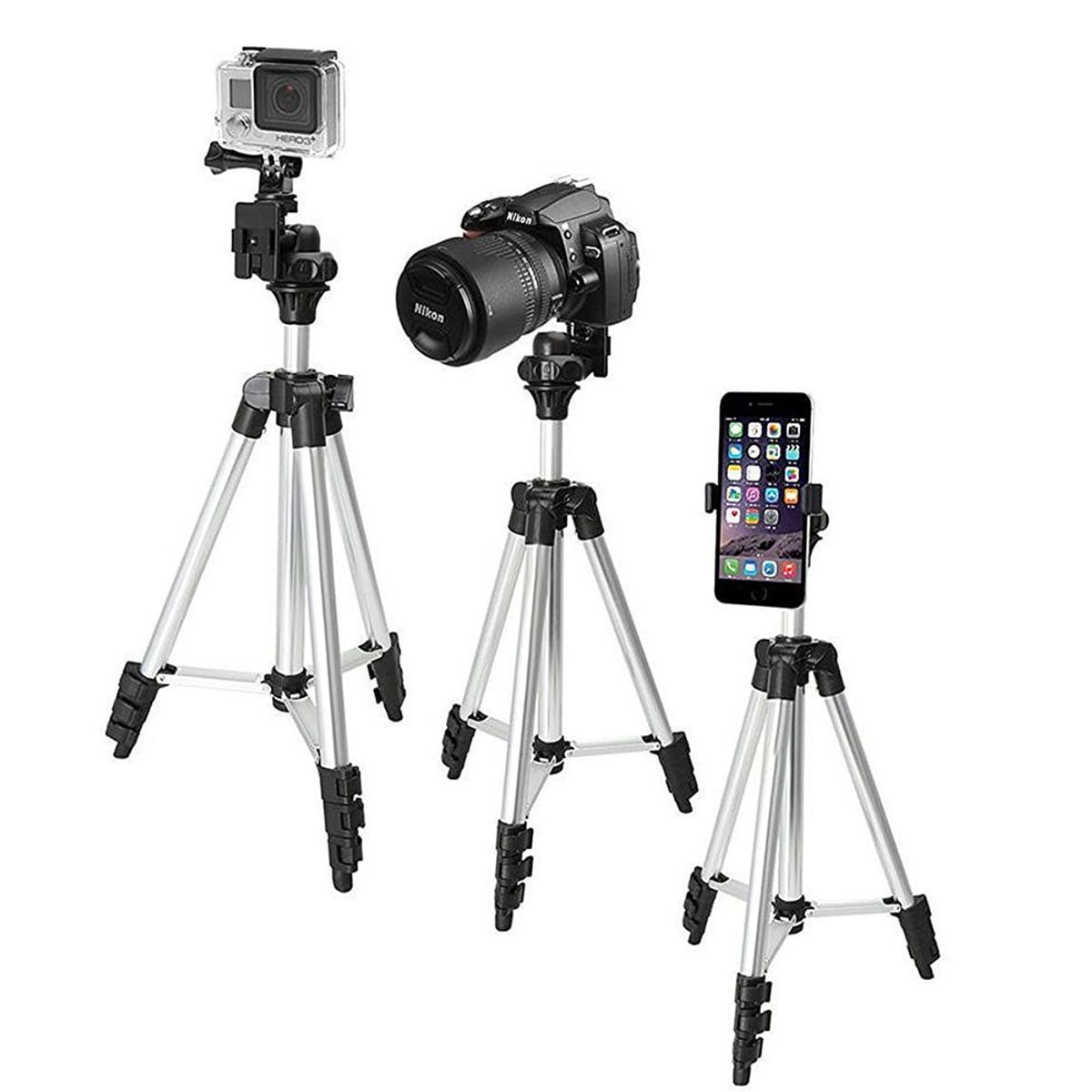 GENERICO - Trípode con Soporte para Celular 360° y Control Remoto Bluetooth 102cm