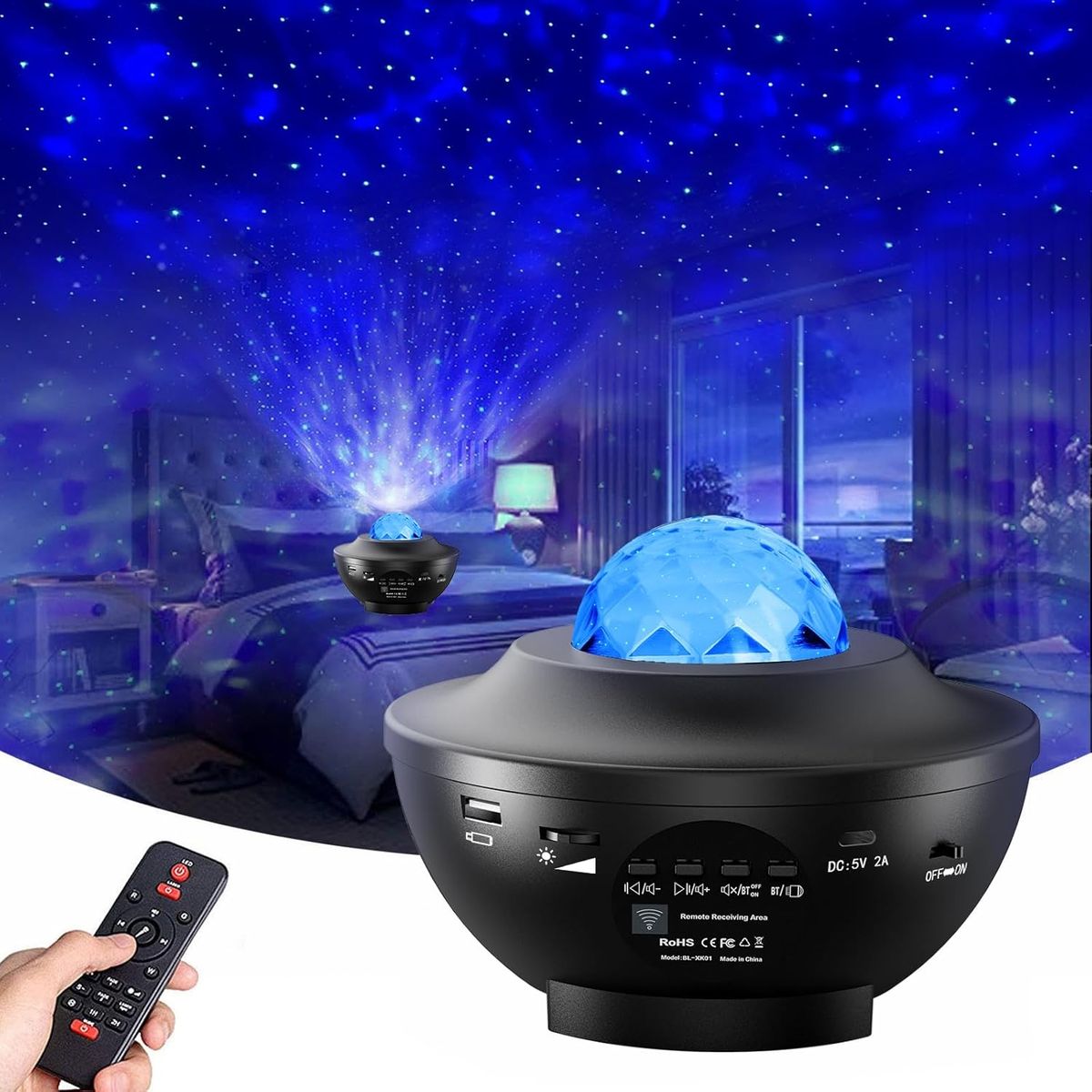GENERICO - Proyector Parlante Galaxia Bluetooth Luces Led Control