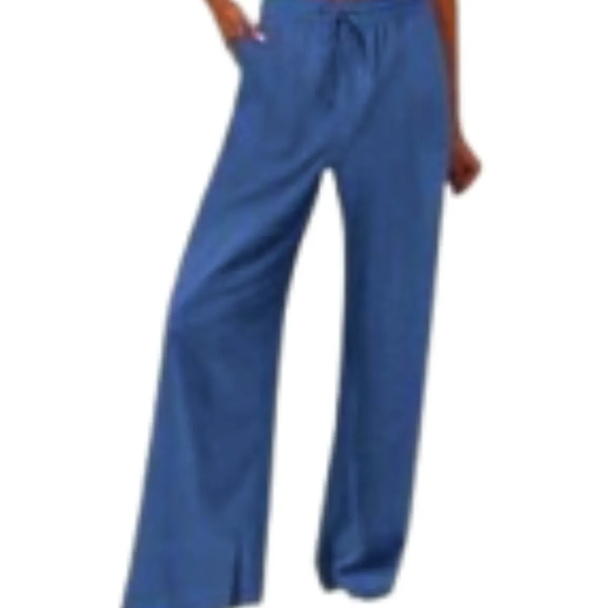 GENERICO - Pantalón palazzo lino para dama