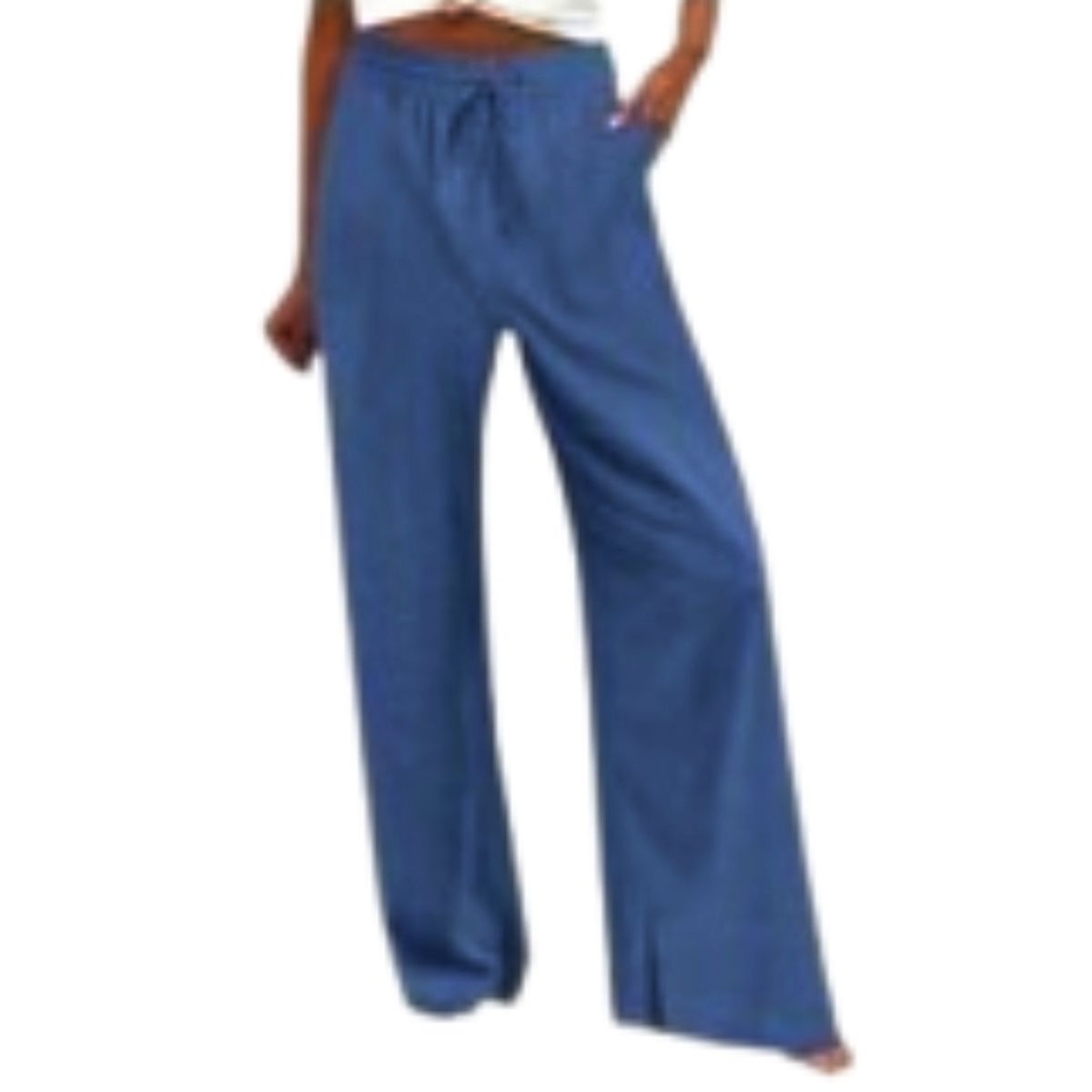 GENERICO - Pantalón palazzo lino para dama