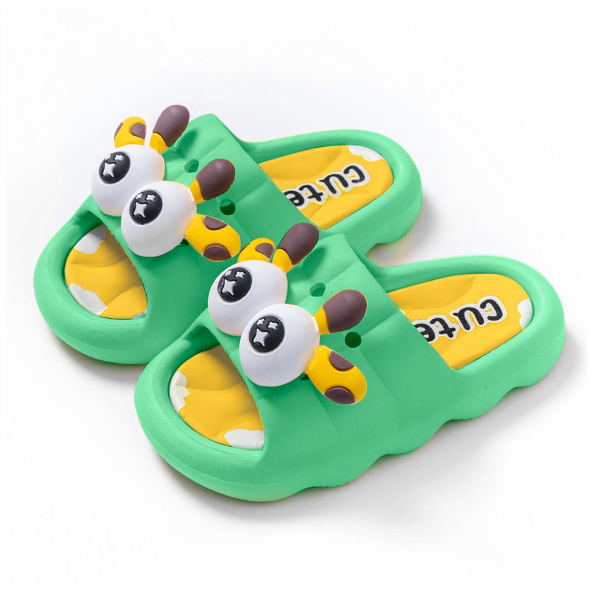 KELLER - Sandalias Kawaii para Niños Diseño 3D Jirafa Verde Z35