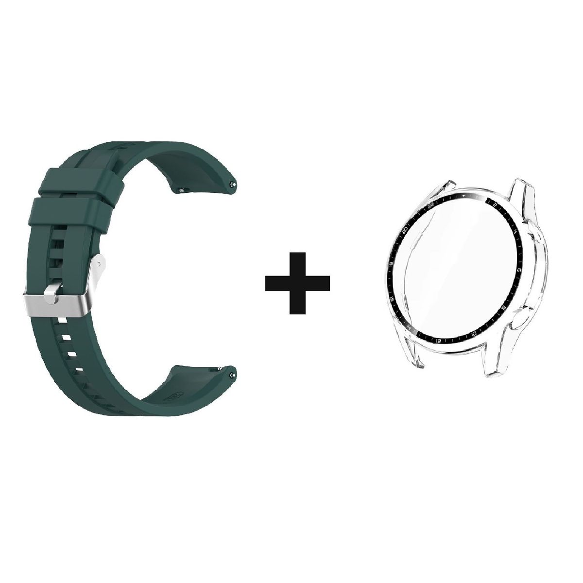 GENERICO - CORREA SILICON 22MM + BUMPER 46 MM PARA HUAWEI WATCH GT 2 PRO VERDE