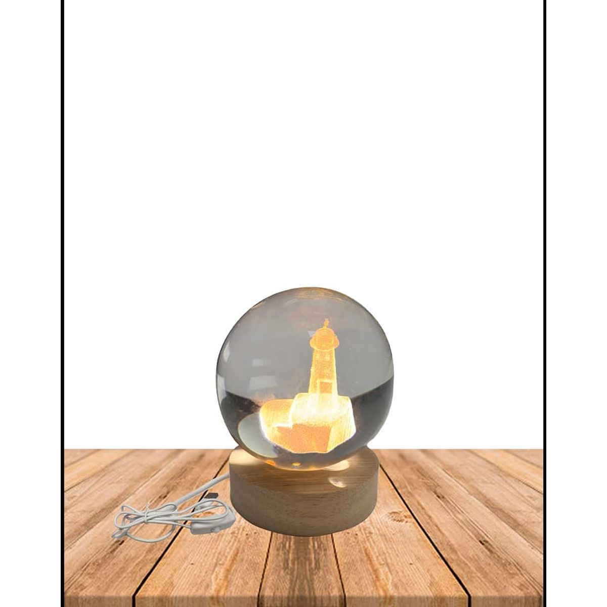 GENERICO - ESFERA DE CRISTAL LÁMPARA ADORNO FARO LUZ LED 3D