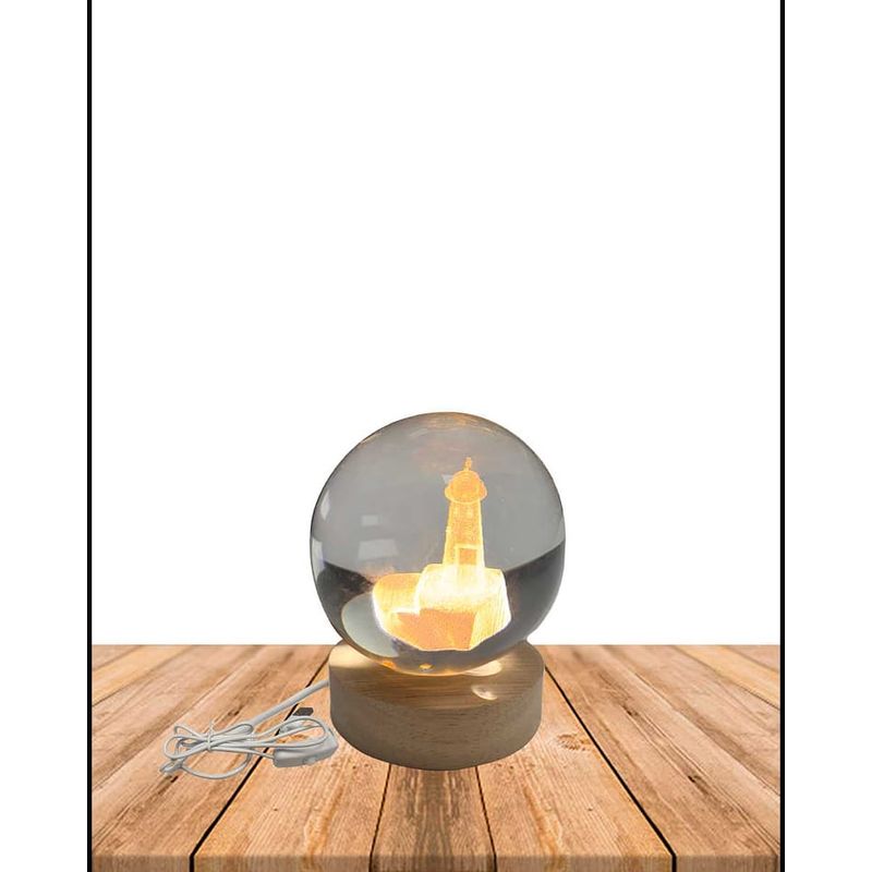GENERICO - ESFERA DE CRISTAL LÁMPARA ADORNO FARO LUZ LED 3D