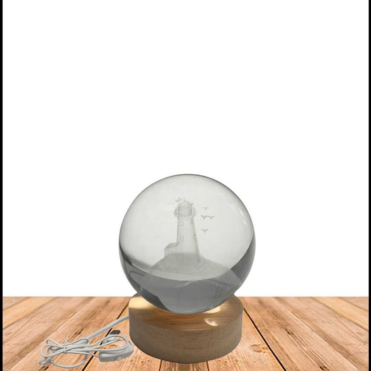 GENERICO - ESFERA DE CRISTAL LÁMPARA ADORNO FARO LUZ LED 3D