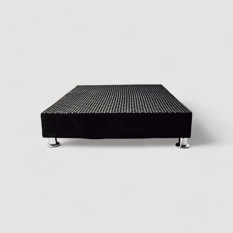 MUEBLES MACRUMO - Box Tarima Premiun acolchado 2 Plazas - Cuero Negro
