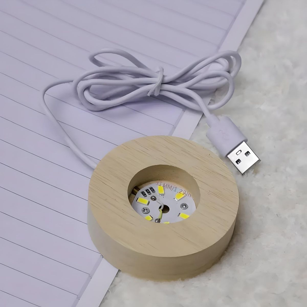 GENERICO - ESFERA DE CRISTAL LÁMPARA ADORNO ASTRONAUTA SENTADO LUNA LUZ LED 3D