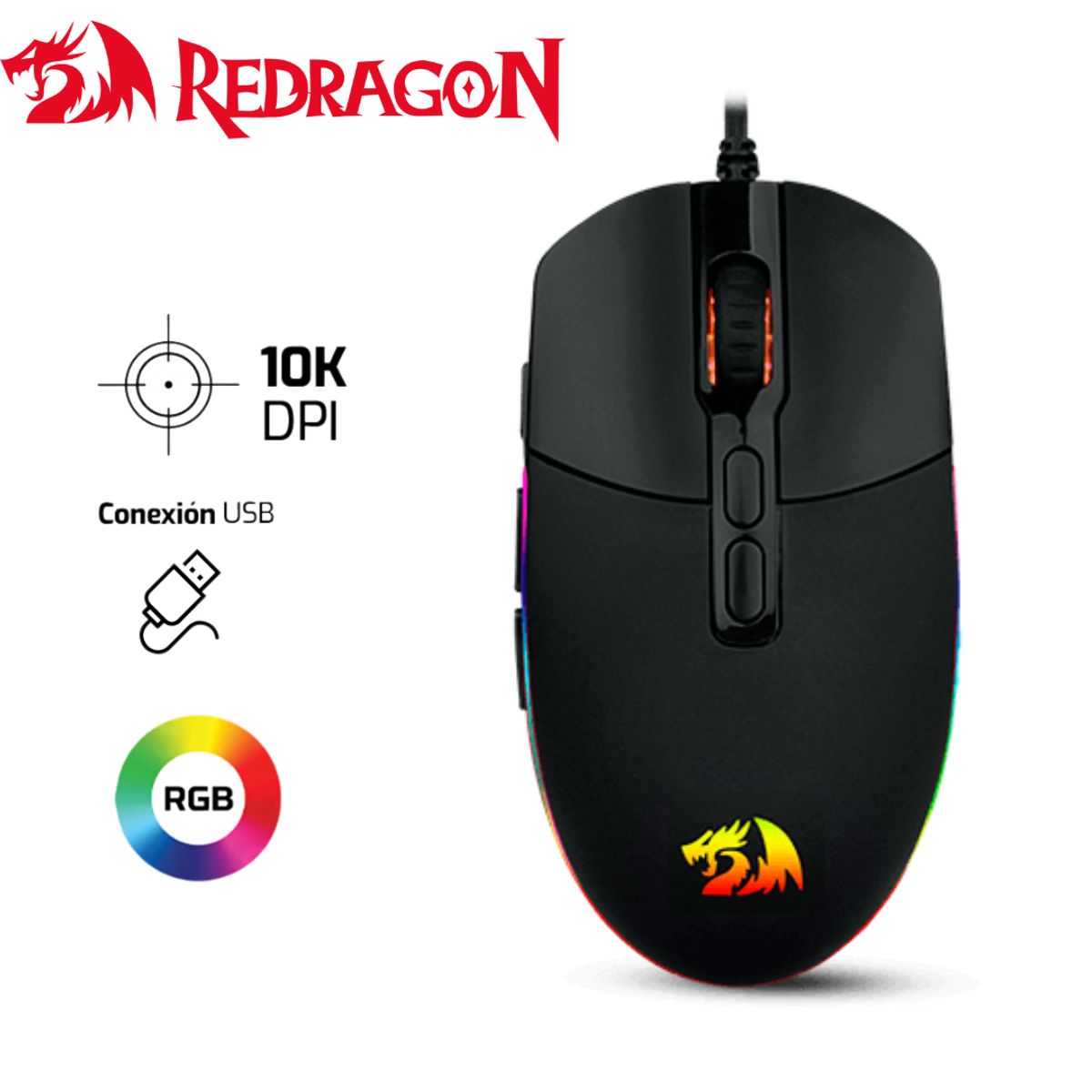 REDRAGON - Mouse gamer redragon invader m719