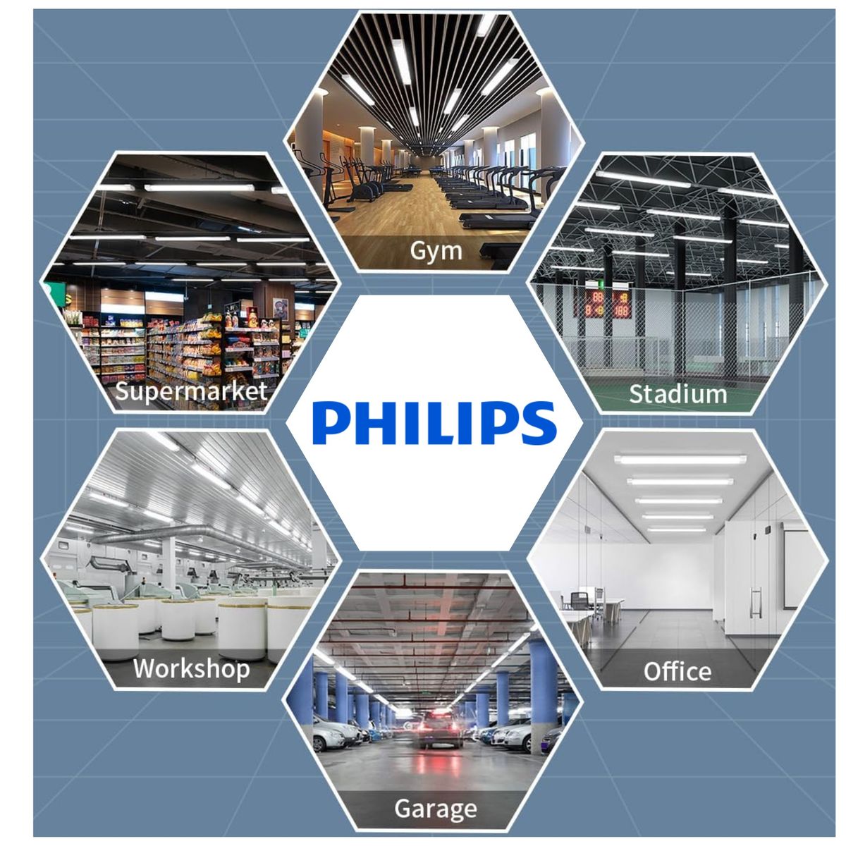 PHILIPS - LAMPARA LUMINARIA HERMETICA LED WT068C 51W  PHILIPS