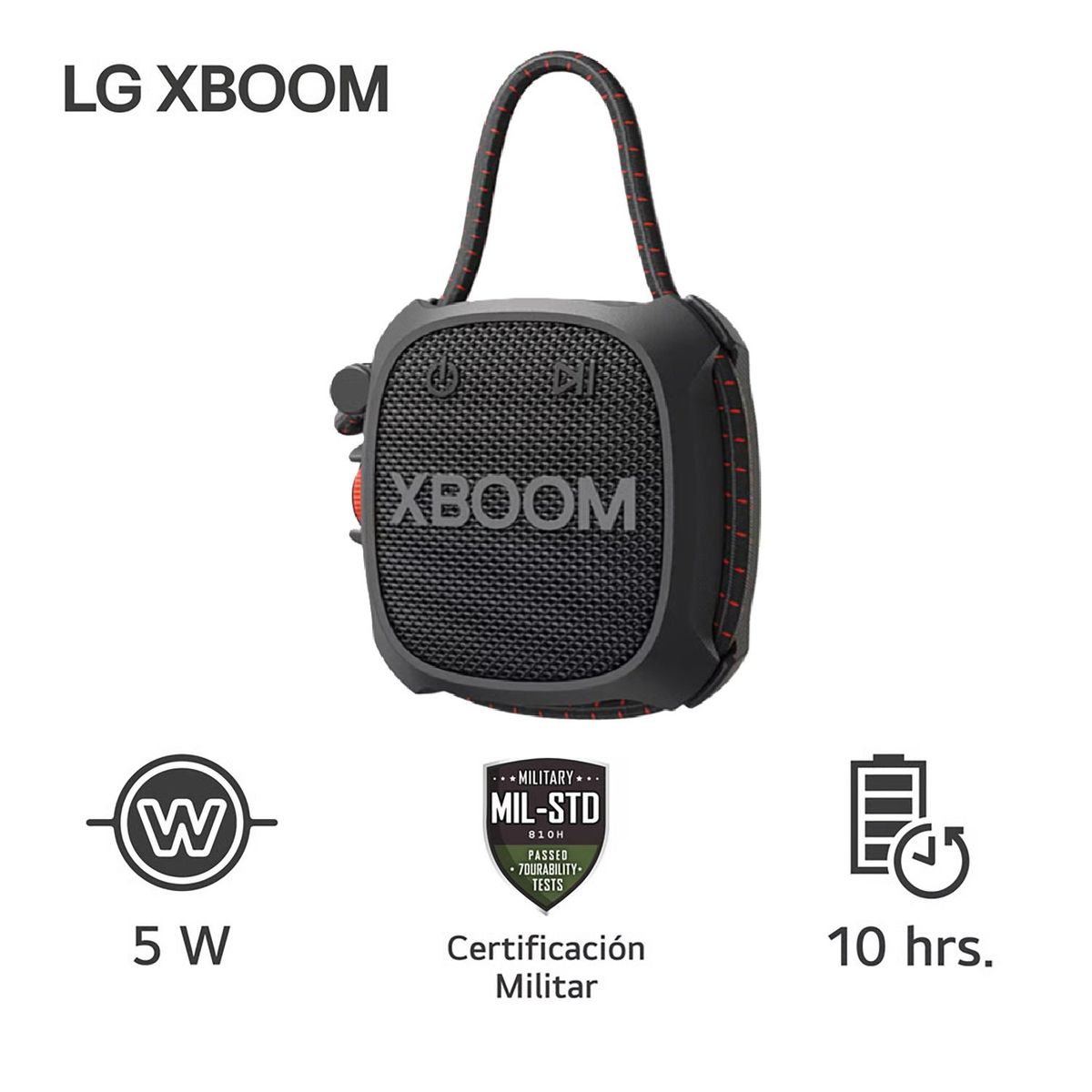 LG - Parlante LG Xboom Go XG2T 5W Bluetooth Certificación Militar 2024