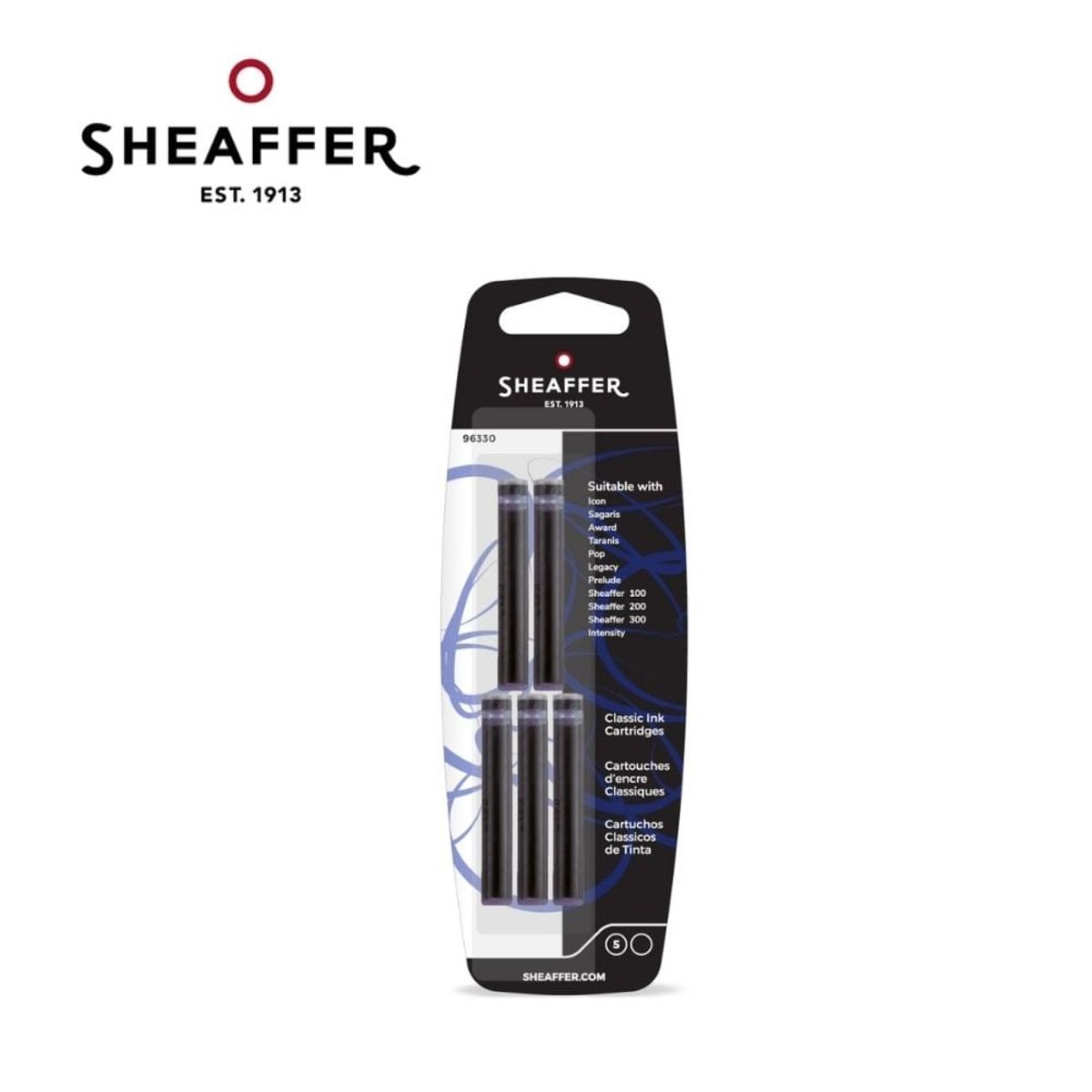 SHEAFFER - Cartuchos de tinta negro Sheaffer