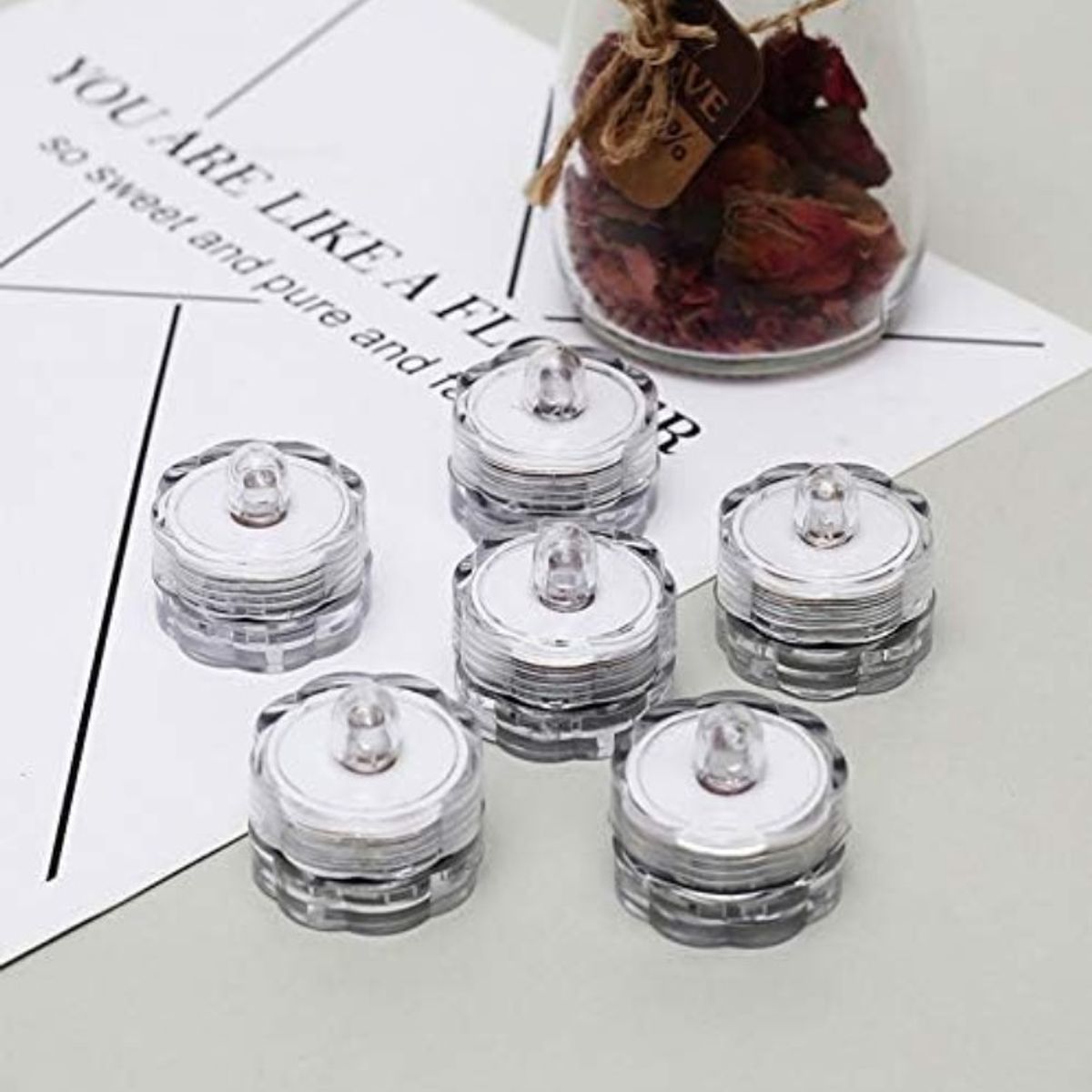 GENERICO - Velas Sumergibles luz Led para decoración x 12 Unidades