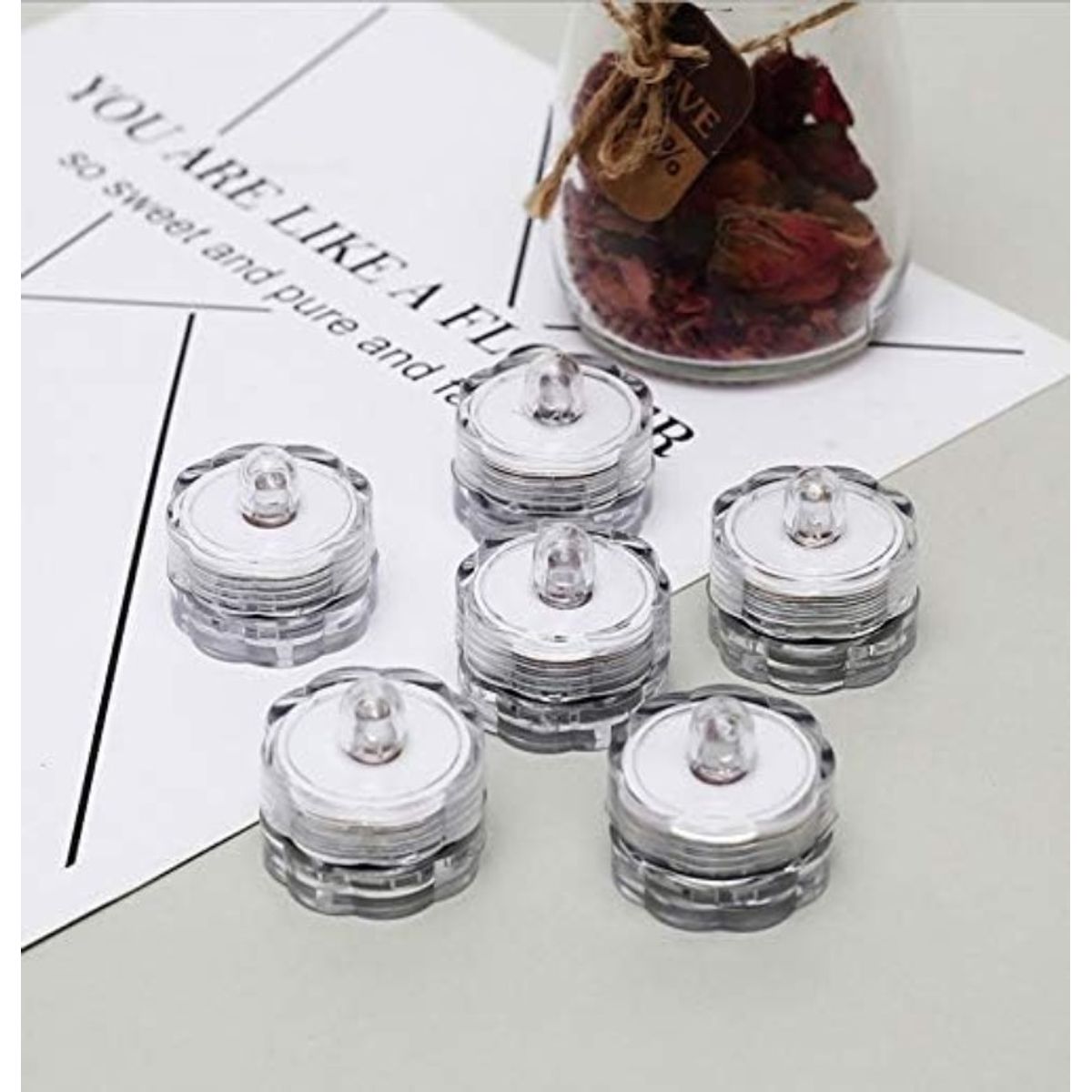 GENERICO - Velas Sumergibles luz Led para decoración x 12 Unidades