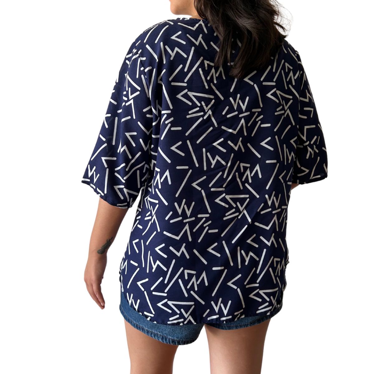 KAST PE - Kimono Chalis Xiomara Azul con estampado - Talla M