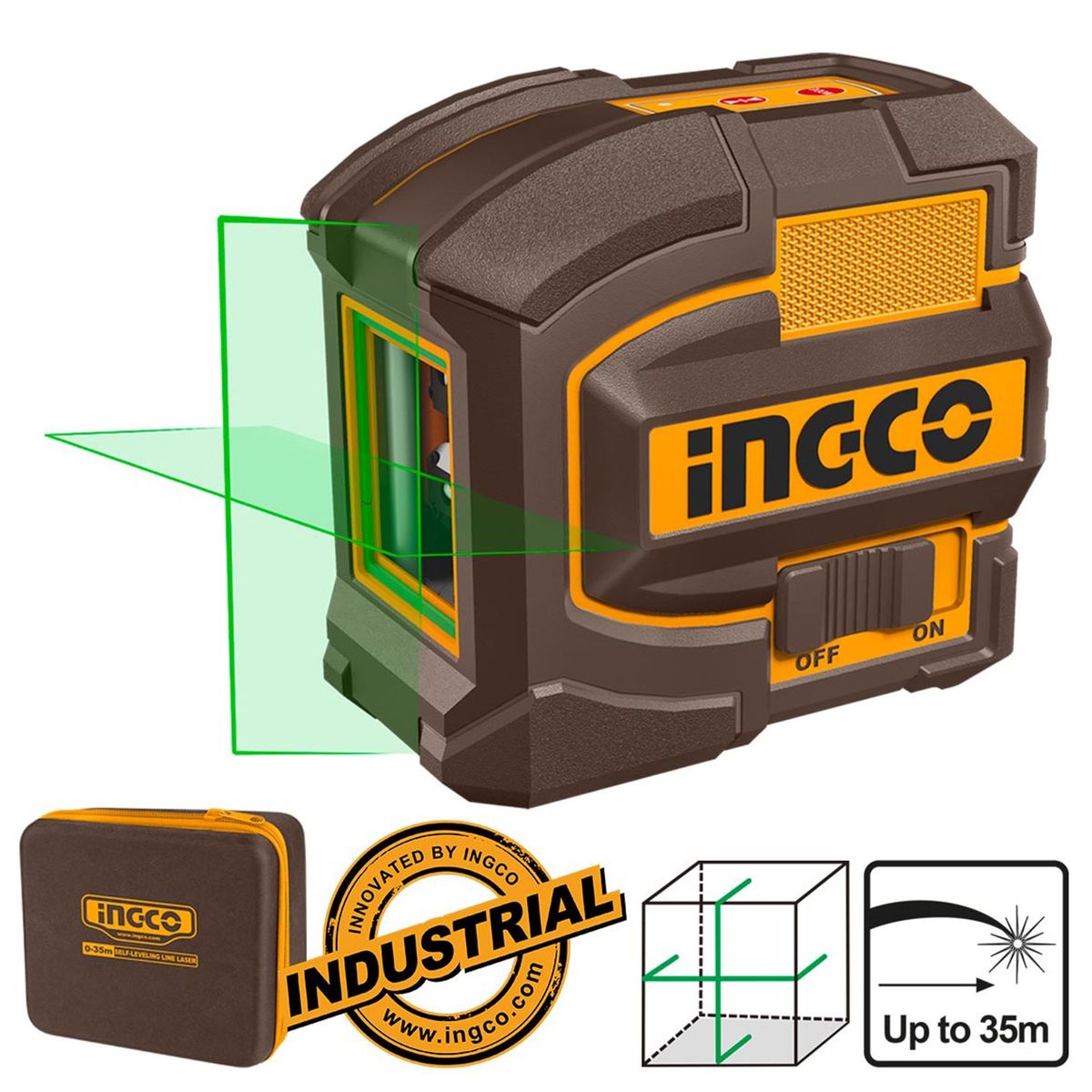 INGCO TOOLS - Nivel láser líneas verdes NIVELACION PROFESIONAL HLL156601 INGCO