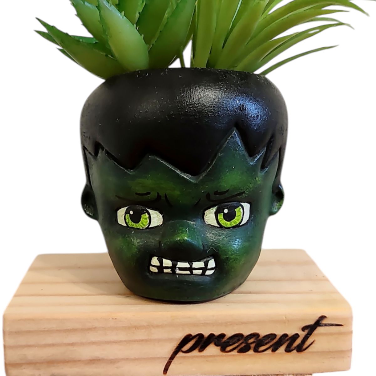 GENERICO - Maceta Macetero Hulk Pintado a Mano Present