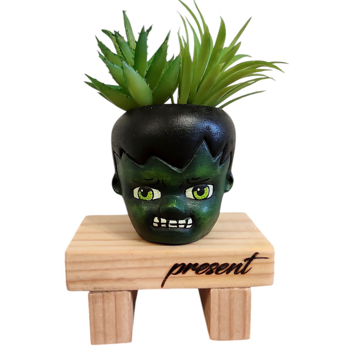 GENERICO - Maceta Macetero Hulk Pintado a Mano Present