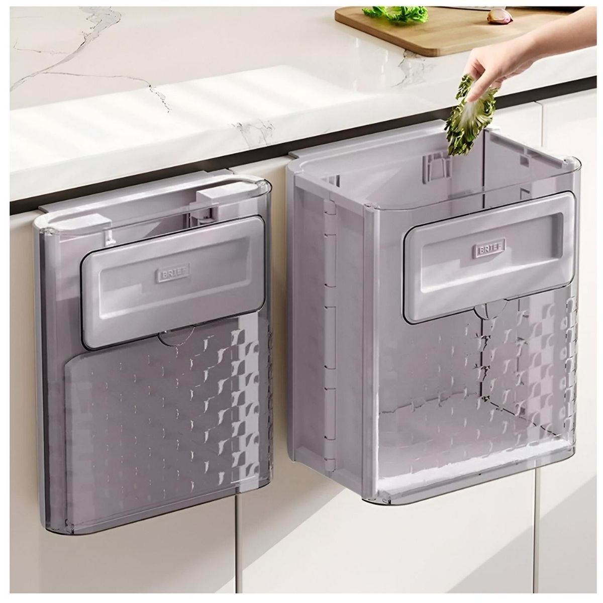 MINARI - Tacho de Basura Colgante Plegable Multiusos Gris TB4