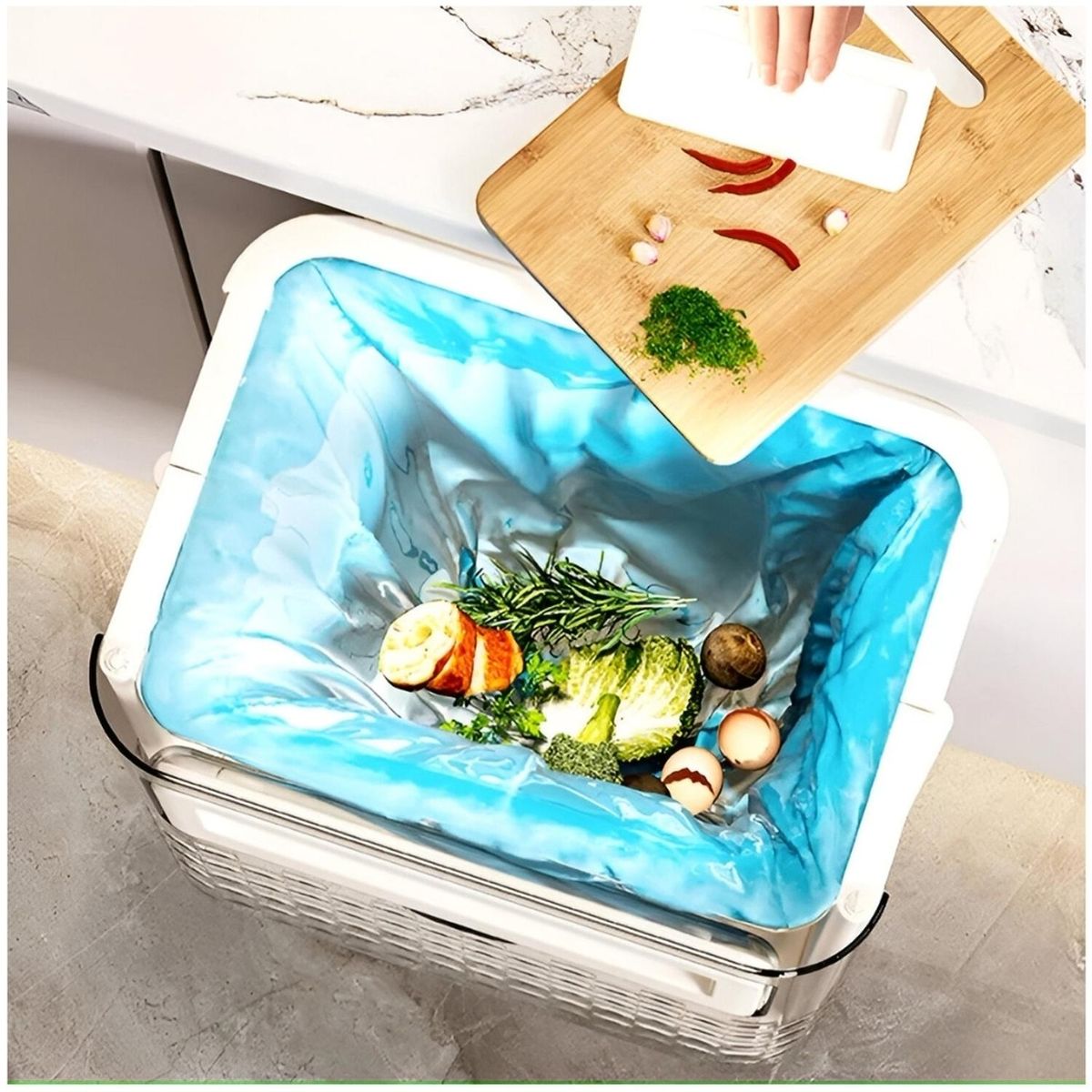 MINARI - Tacho de Basura Colgante Plegable Multiusos Gris TB4