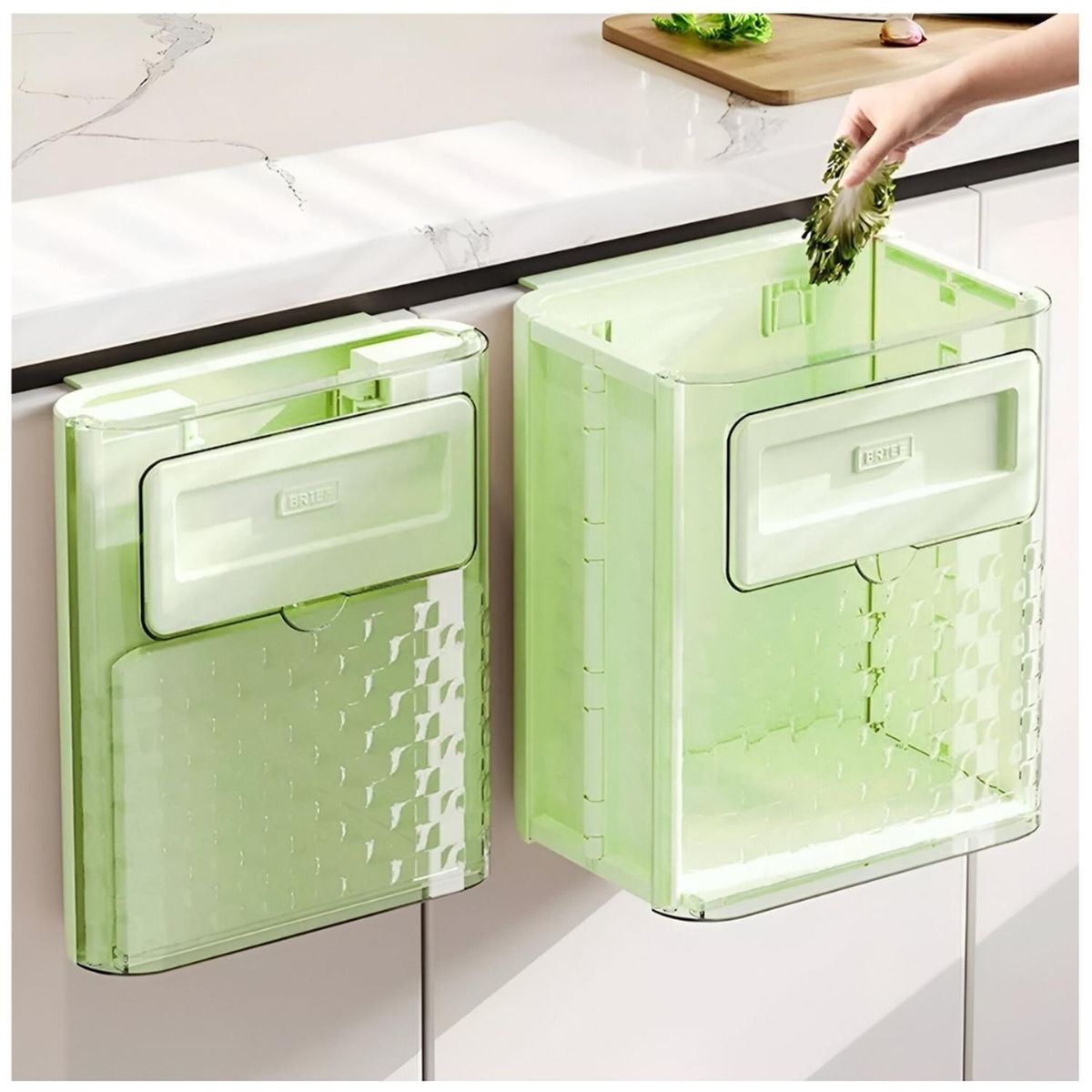 MINARI - Tacho de Basura Colgante Plegable Multiusos Verde TB4