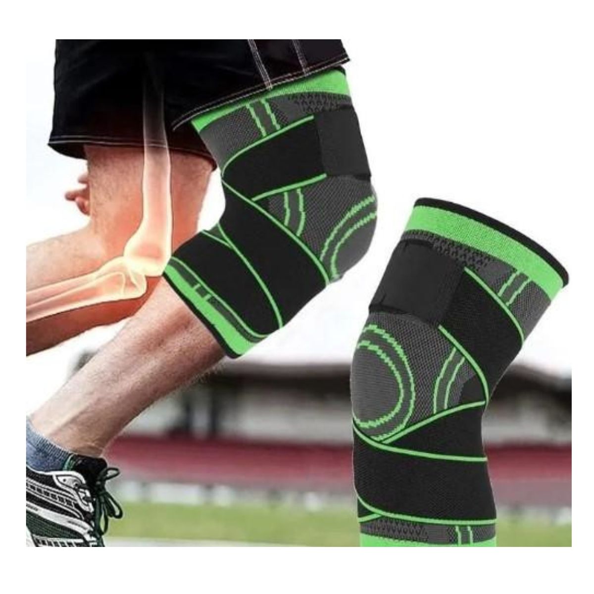 GENERICO - Rodillera Deportiva Con Banda De Soporte Ajustable