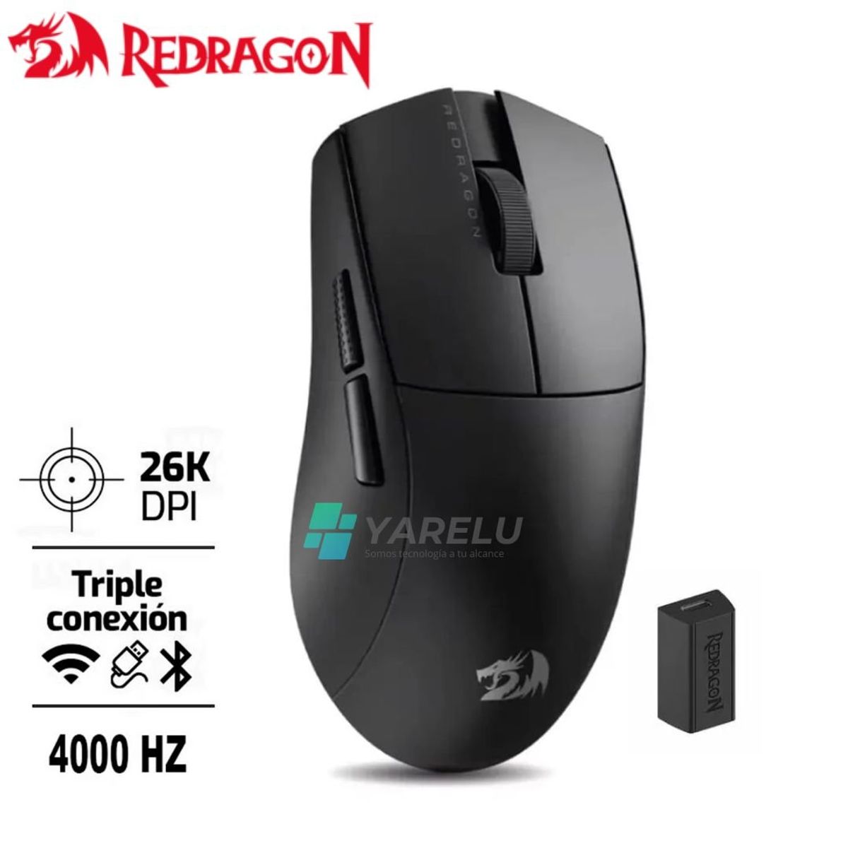 REDRAGON - Mouse Redragon K1NG PRO 4K HZ Wireless Black