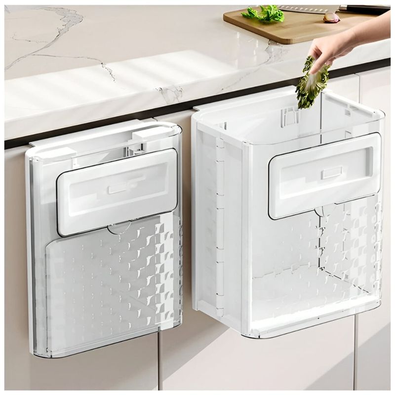 MINARI - Tacho de Basura Colgante Plegable Multiusos Blanco TB4