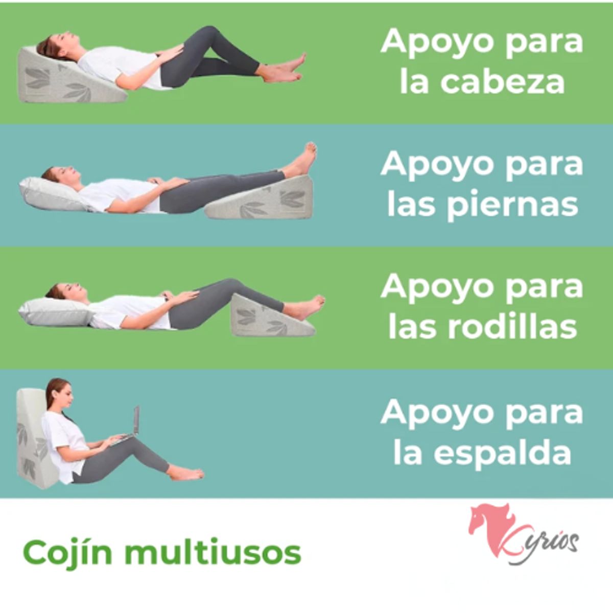 NO LOGO - Almohada De Bambú Anti Reflujo Tamaño Grande