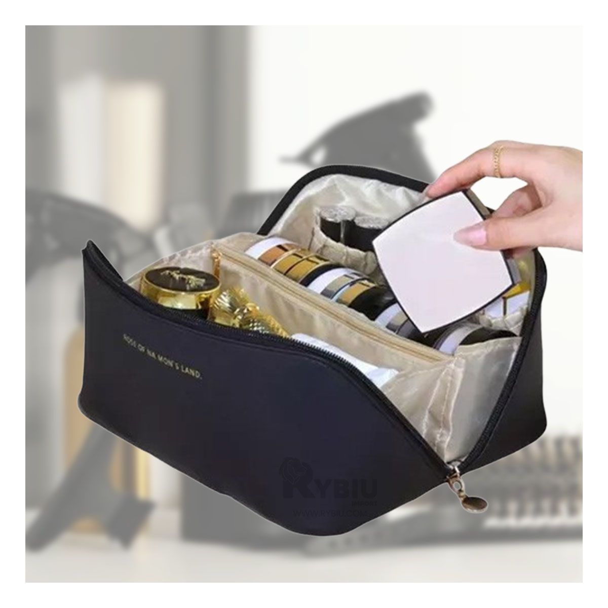 GENERICO - Neceser Perfecto para Almacenaje en Negro Y+Gift Stickers