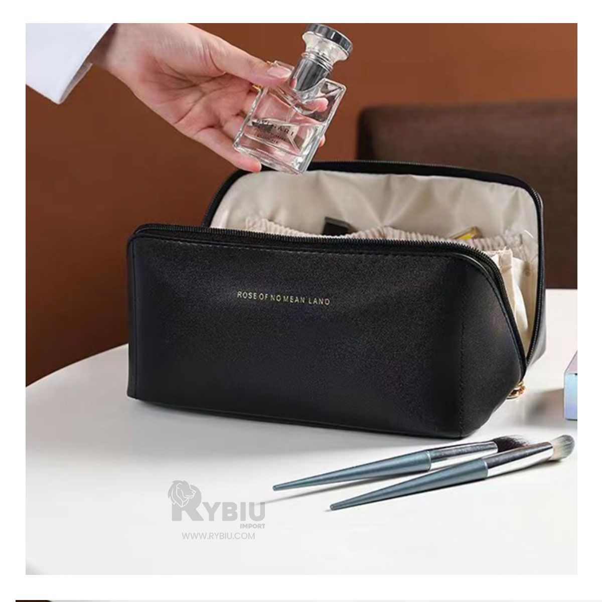 GENERICO - Neceser Perceto para Viaje en Negro Y+Gift MiniAgenda