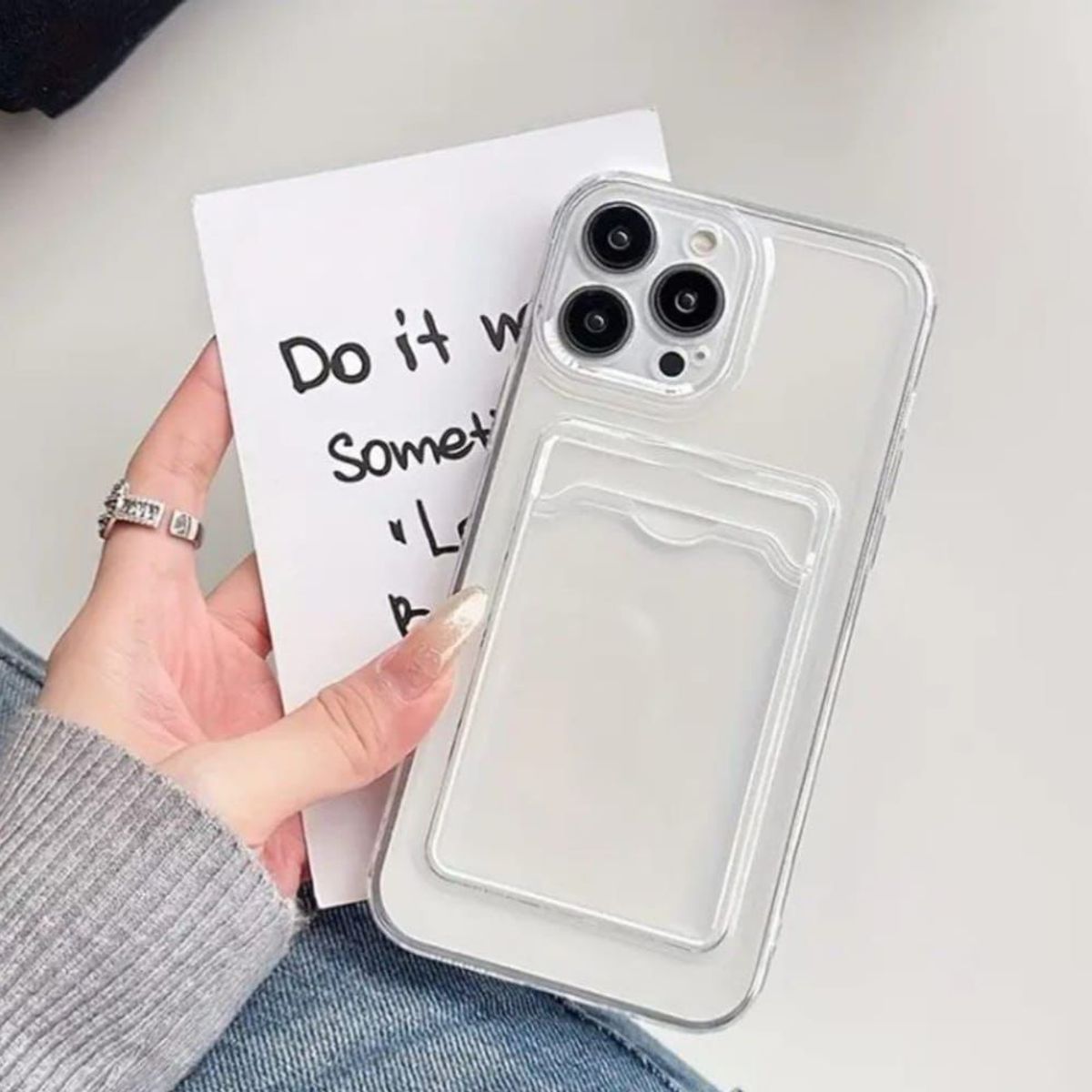 GENERICO - Case Tarjetero Transparente - iPhone 14 Pro