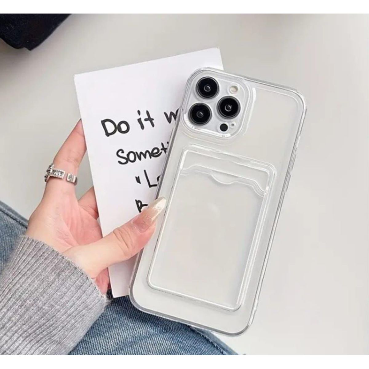 GENERICO - Case Tarjetero Transparente - iPhone 14 Pro