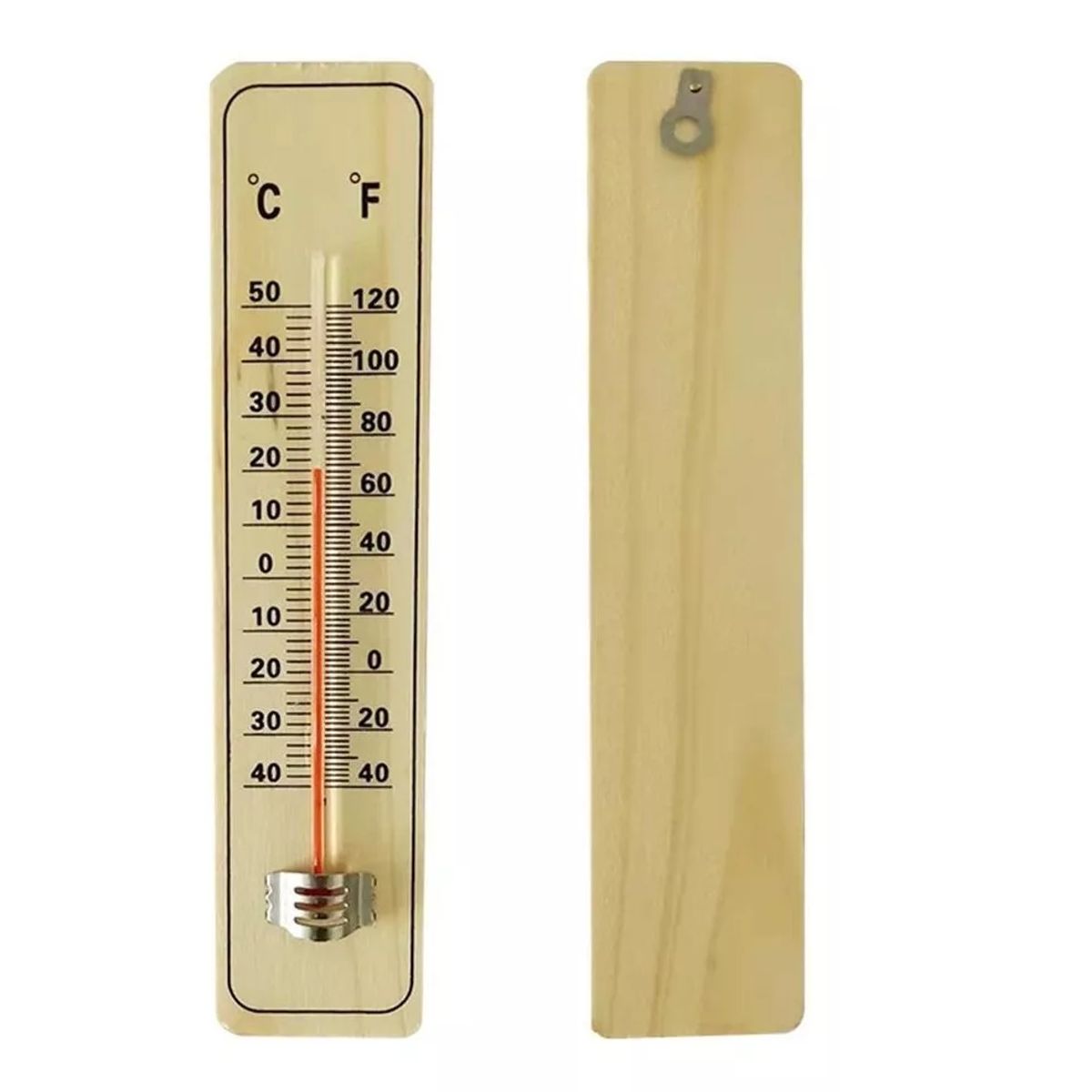 GENERICO - TERMÓMETRO DE PARED MEDIDOR DE TEMPERATURA MADERA 22 CM
