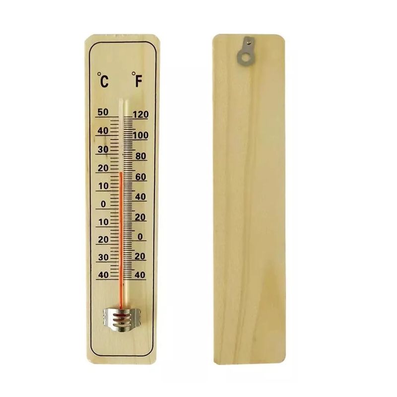 GENERICO - Termómetro De Pared Medidor De Temperatura Madera 22 CM